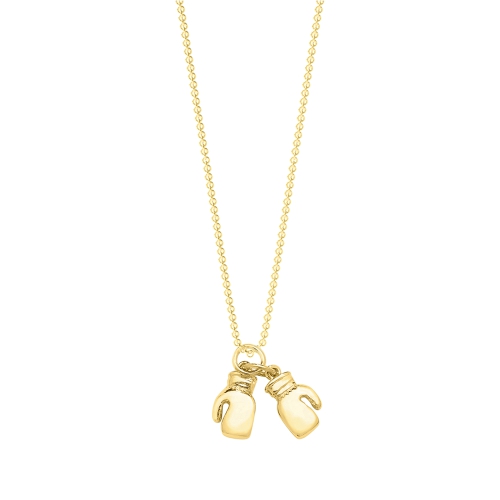 Yellow Gold Boxing glove pairs Pendant Necklaces
