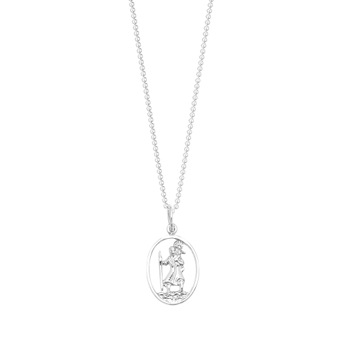 Silver Plain metal st christopher? Pendant Necklaces
