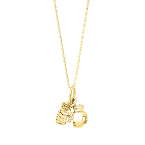 Yellow Gold Boxing glove pair Pendant Necklaces