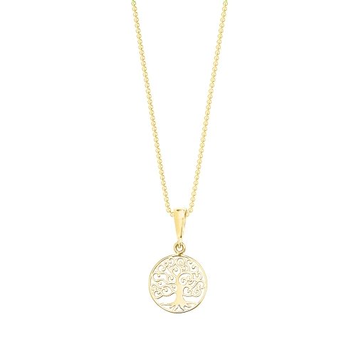 Round Yellow Gold Naturally Mined Diamond Designer Pendant Necklaces