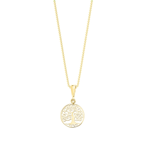 Yellow Gold Tree Pendant Necklaces