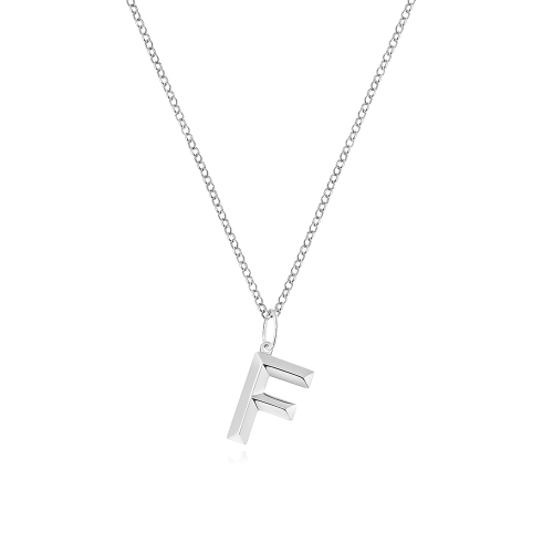 Round Naturally Mined Diamond Initial Pendant Necklaces