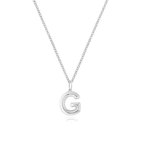 Silver Trendy initial g Pendant Necklaces