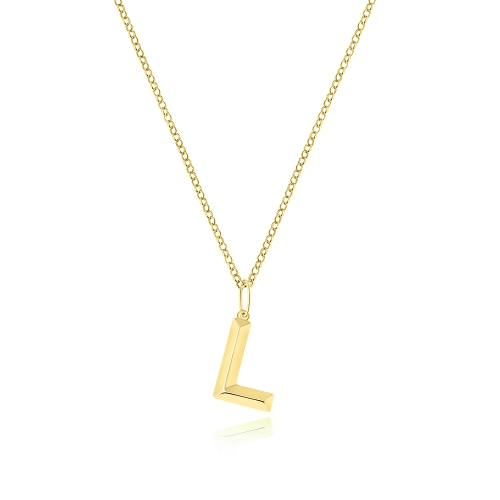 Yellow Gold Letter amulet l Pendant Necklaces