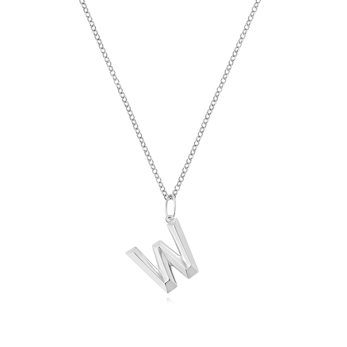 Plain metal initial w Pendant Necklaces