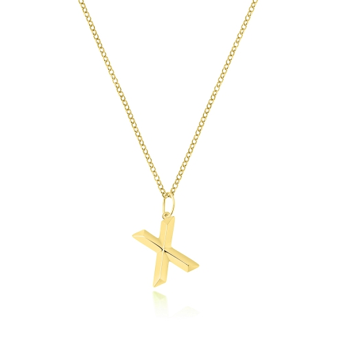 Yellow Gold Style bloom x Pendant Necklaces