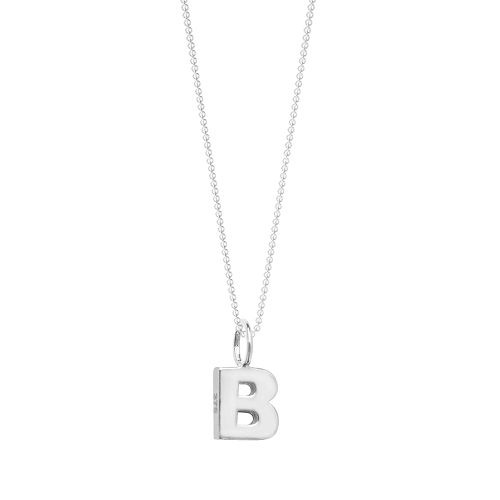 Silver Initial b Pendant Necklaces
