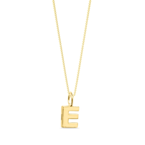 Yellow Gold Epsilon charm e Pendant Necklaces