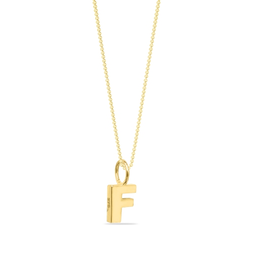 Yellow Gold Phi shimmer f Pendant Necklaces