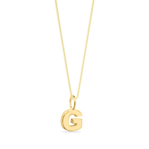 Yellow Gold Gamma charm g Pendant Necklaces