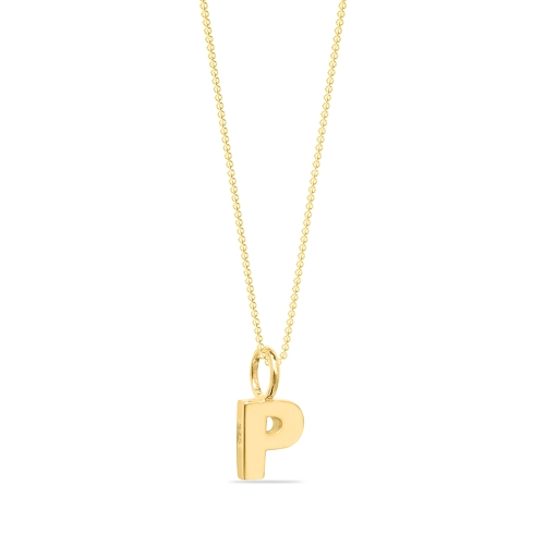 Yellow Gold Theta glint p Pendant Necklaces