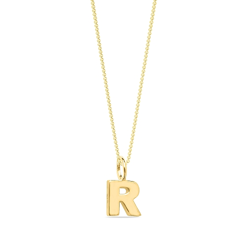 Yellow Gold Sigma charm r Pendant Necklaces