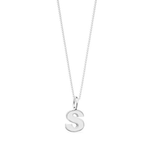 solid S linked Initial Pendant Necklaces