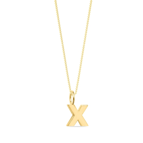Yellow Gold Omega shimmer x Pendant Necklaces