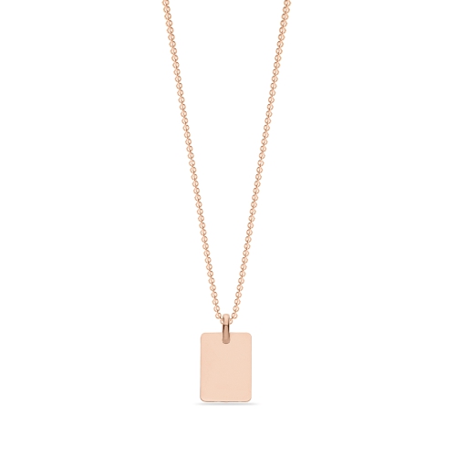 Rose Gold Rectangular Personalise Pendant Necklace