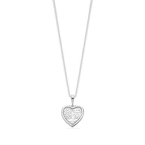 Silver Heart shaped tree Pendant Necklaces