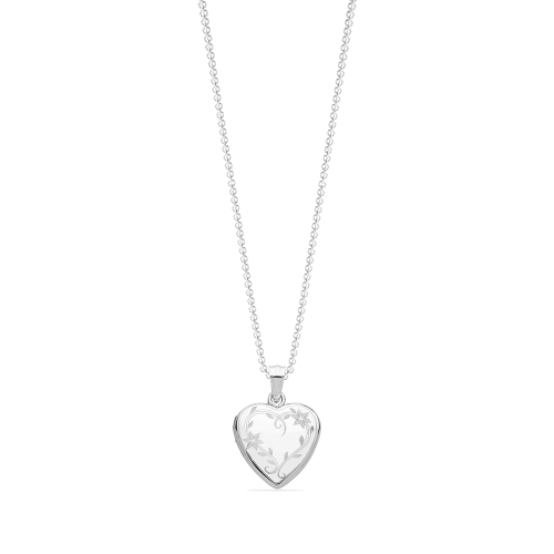 Platinum Heart Pendant Necklaces