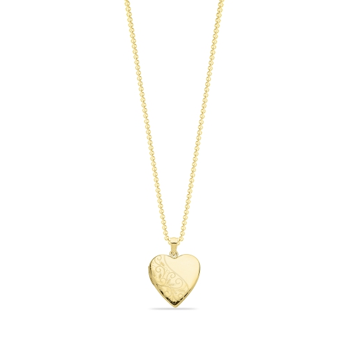 Yellow Gold Heart shaped locket Pendant Necklaces