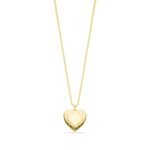 Yellow Gold Locket heart shaped Pendant Necklaces