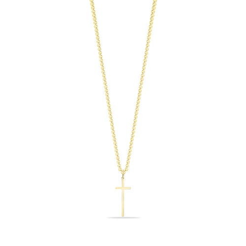 Yellow Gold Plain long Pendant Necklaces