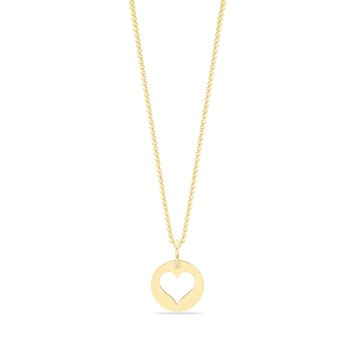 Yellow Gold Round shaped Pendant Necklaces