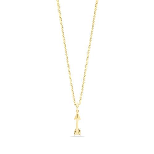 Yellow Gold Arrow shaped Pendant Necklaces