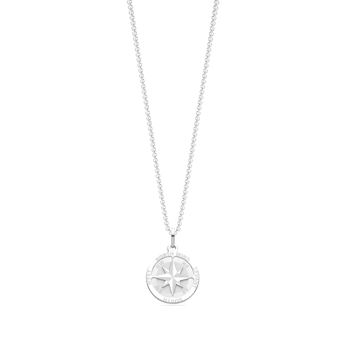 Compass plain metal Pendant Necklaces
