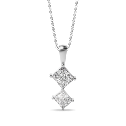 4 Prong Princess Sparkle Journey Pendant Necklace