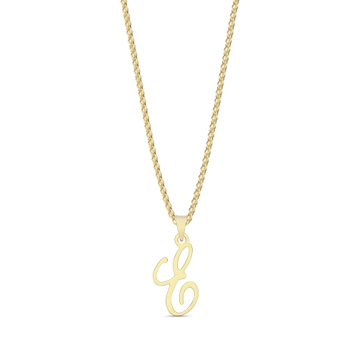 Yellow Gold Initial script e Pendant Necklaces