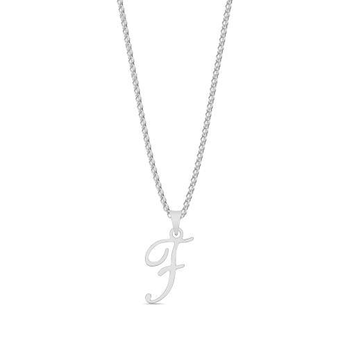 Silver Initial script f Pendant Necklaces