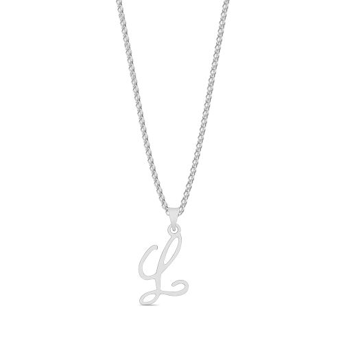 Silver Initial script l Pendant Necklaces