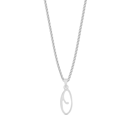 Silver Initial script o Pendant Necklaces