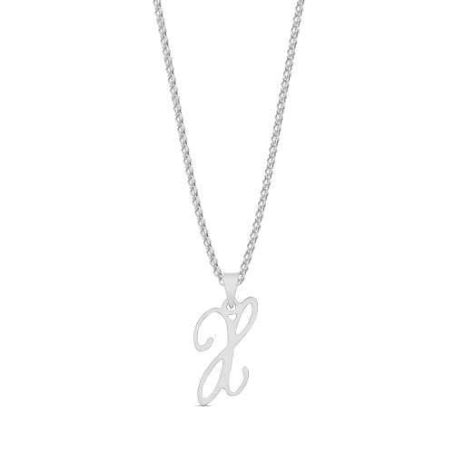 Silver Plain designer x Pendant Necklaces