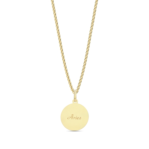 Yellow Gold Zodiac constellation aries Pendant Necklaces