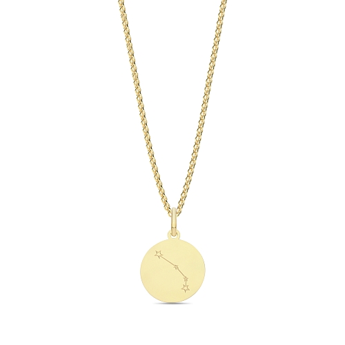 Yellow Gold Zodiac constellation aries Pendant Necklaces