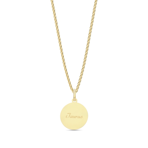 Yellow Gold Zodiac constellation taurus Pendant Necklaces