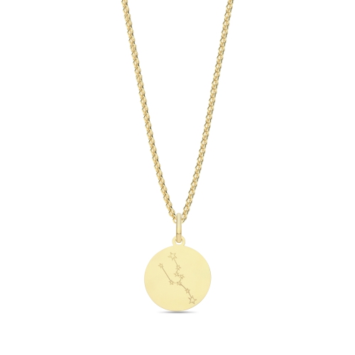 Yellow Gold Zodiac constellation taurus Pendant Necklaces