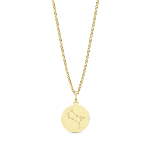 Yellow Gold Zodiac constellation gemini Pendant Necklaces