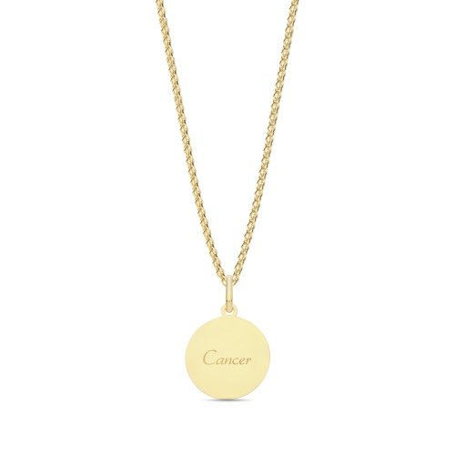 Yellow Gold Zodiac constellation cancer Pendant Necklaces