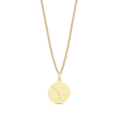 Yellow Gold Zodiac constellation cancer Pendant Necklaces