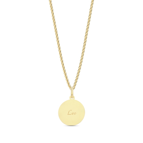 Yellow Gold Zodiac constellation leo Pendant Necklaces