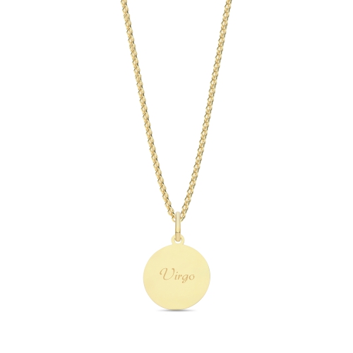 Yellow Gold Zodiac constellation virgo Pendant Necklaces
