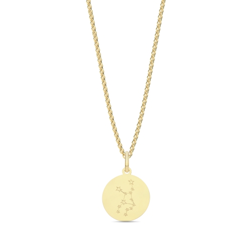 Yellow Gold Zodiac constellation virgo Pendant Necklaces
