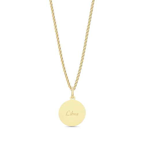Yellow Gold Zodiac constellation libra Pendant Necklaces