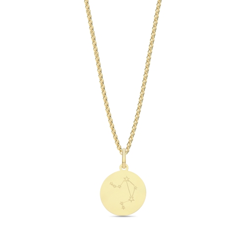 Yellow Gold Zodiac constellation libra Pendant Necklaces