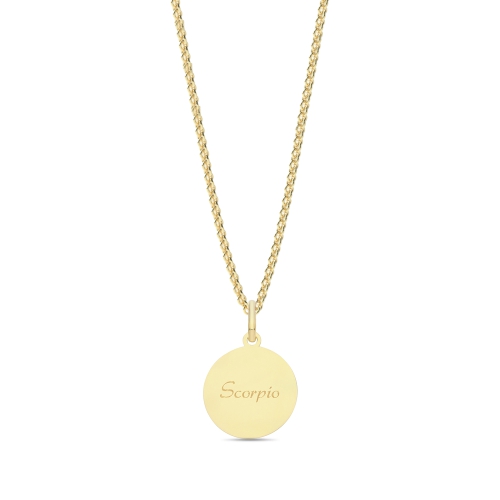 Yellow Gold Zodiac constellation scorpio Pendant Necklaces