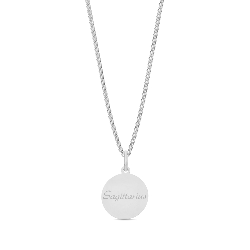 Circle disc sagittarius plain Pendant Necklaces