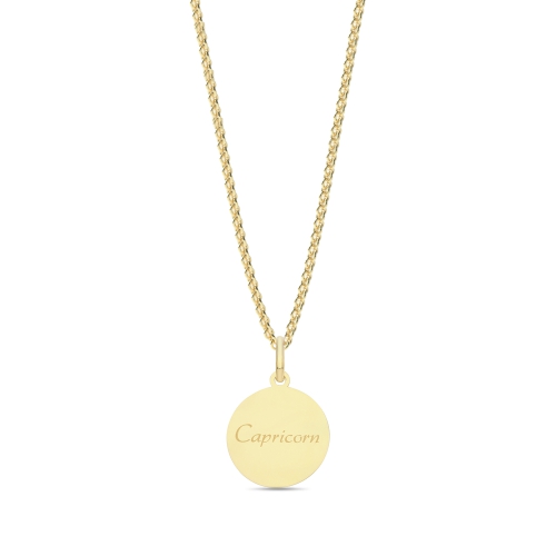 Yellow Gold Zodiac constellation capricorn Pendant Necklaces