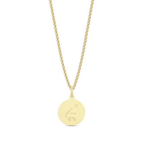 Yellow Gold Zodiac constellation aquarius Pendant Necklaces