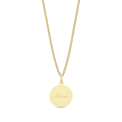 Yellow Gold Zodiac constellation pisces Pendant Necklaces
